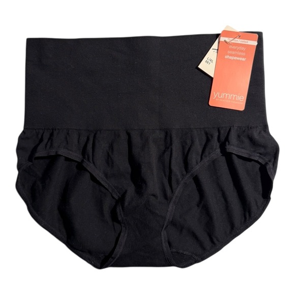 Yummie Heather Thomson Everyday Seamless Cotton Shapewear Panties L/XL Black - Picture 1 of 3